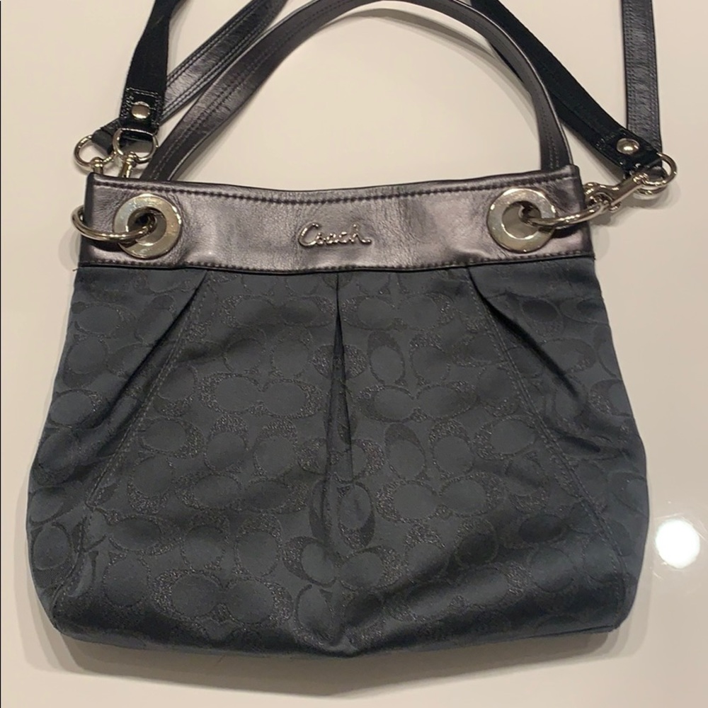 Coach Blue Shimmer Monogram Purse